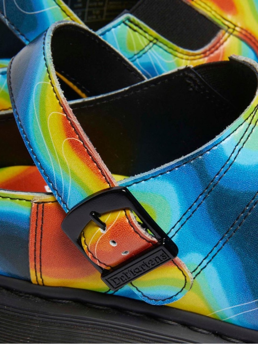 Dr. Martens Kids Heat-Map Print Buckle Clogs in Yellow, Red, Blue, Black - Picture 13 of 14